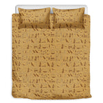 Ancient Egyptian Hieroglyphs Print Duvet Cover Bedding Set