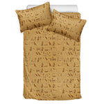 Ancient Egyptian Hieroglyphs Print Duvet Cover Bedding Set