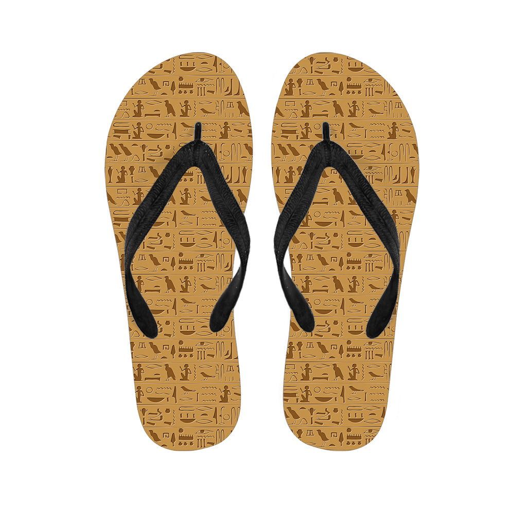 Ancient Egyptian Hieroglyphs Print Flip Flops