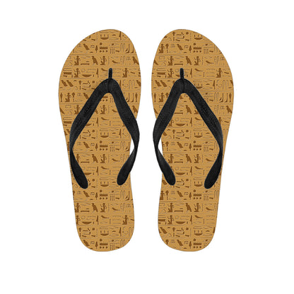 Ancient Egyptian Hieroglyphs Print Flip Flops