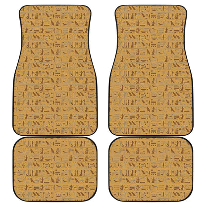 Ancient Egyptian Hieroglyphs Print Front and Back Car Floor Mats