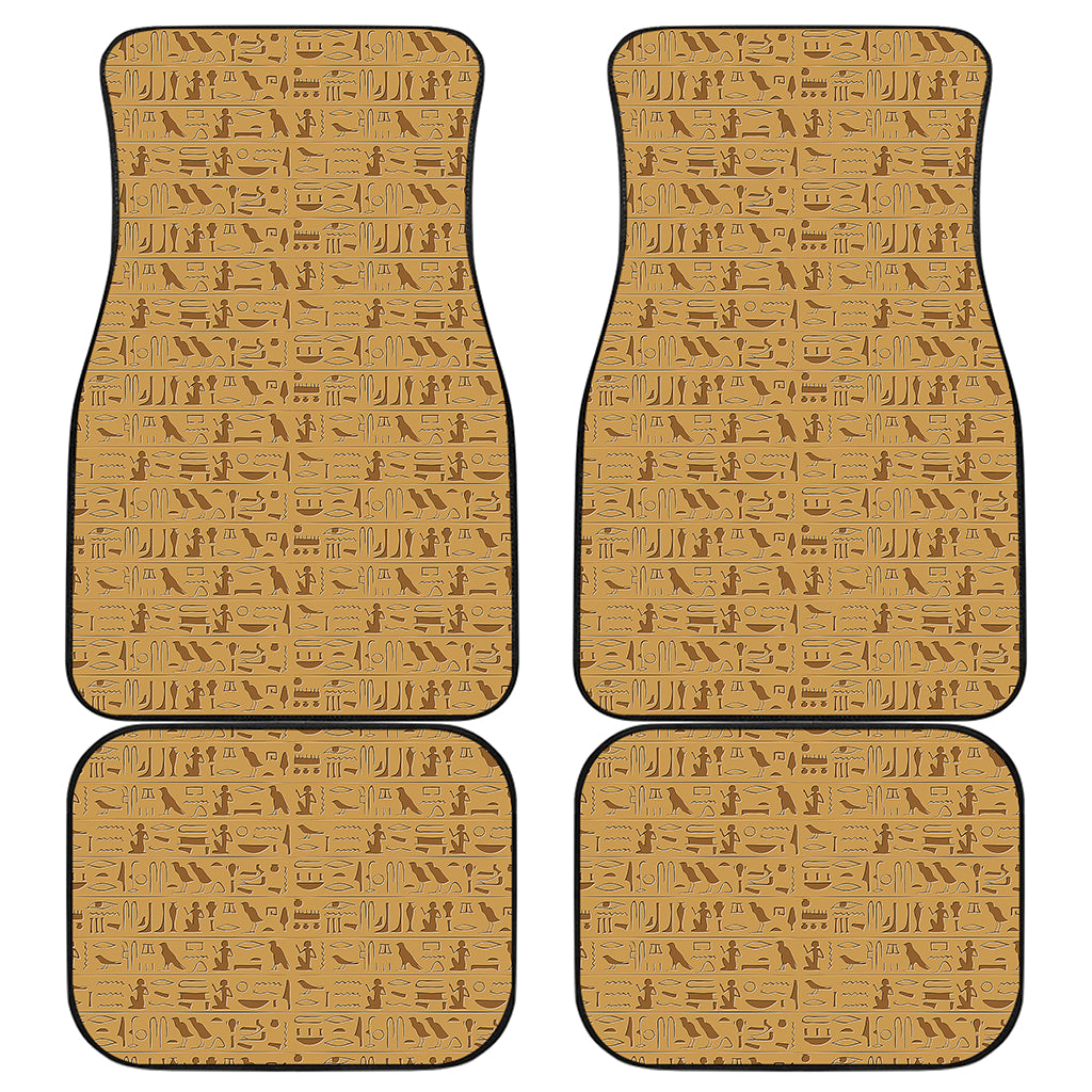 Ancient Egyptian Hieroglyphs Print Front and Back Car Floor Mats