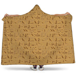 Ancient Egyptian Hieroglyphs Print Hooded Blanket