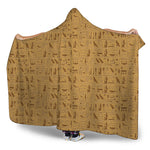 Ancient Egyptian Hieroglyphs Print Hooded Blanket