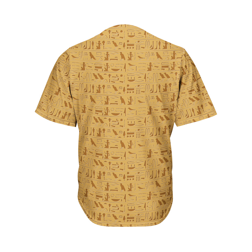 Ancient Egyptian Hieroglyphs Print Men's Baseball Jersey