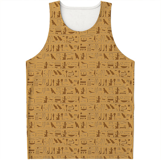 Ancient Egyptian Hieroglyphs Print Men's Tank Top