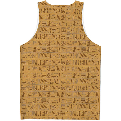 Ancient Egyptian Hieroglyphs Print Men's Tank Top