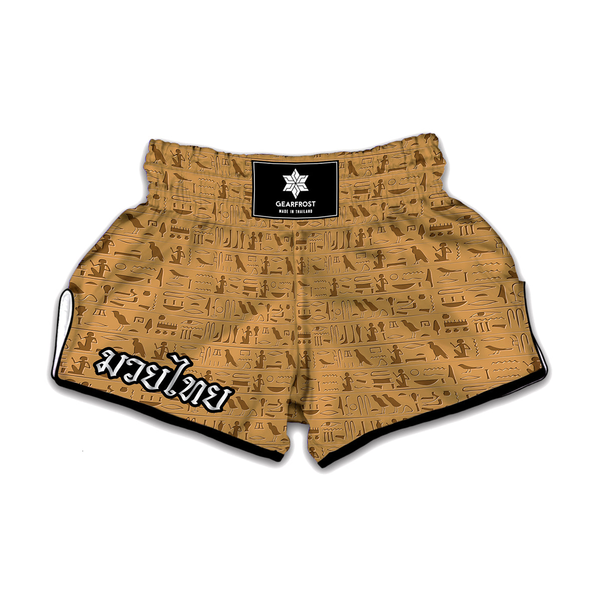 Ancient Egyptian Hieroglyphs Print Muay Thai Boxing Shorts