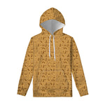 Ancient Egyptian Hieroglyphs Print Pullover Hoodie