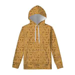 Ancient Egyptian Hieroglyphs Print Pullover Hoodie