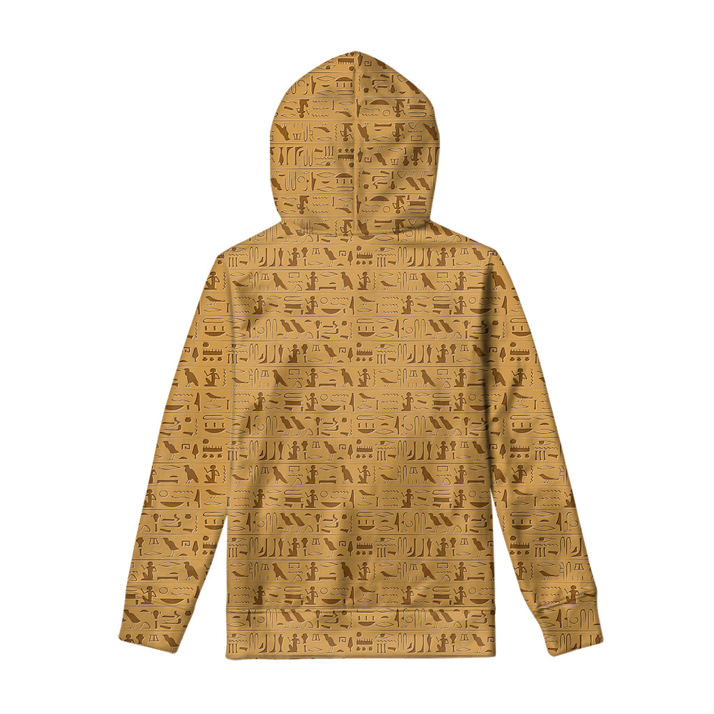 Ancient Egyptian Hieroglyphs Print Pullover Hoodie