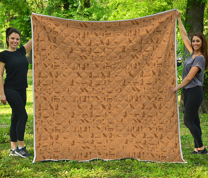 Ancient Egyptian Hieroglyphs Print Quilt