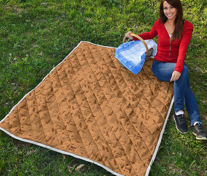 Ancient Egyptian Hieroglyphs Print Quilt