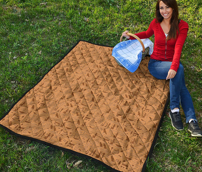Ancient Egyptian Hieroglyphs Print Quilt