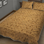 Ancient Egyptian Hieroglyphs Print Quilt Bed Set