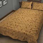 Ancient Egyptian Hieroglyphs Print Quilt Bed Set