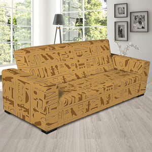 Ancient Egyptian Hieroglyphs Print Sofa Slipcover