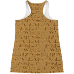 Ancient Egyptian Hieroglyphs Print Women's Racerback Tank Top