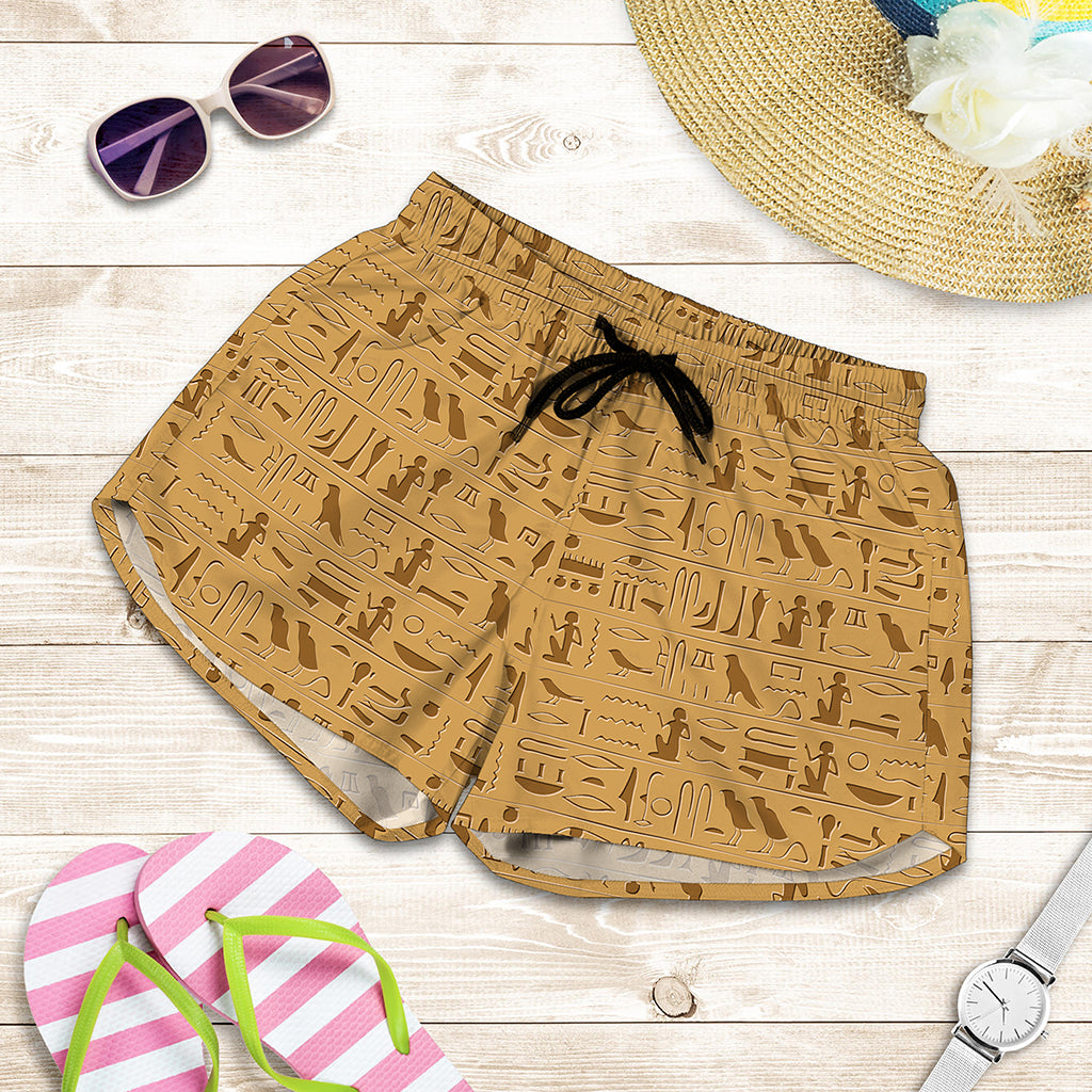 Ancient Egyptian Hieroglyphs Print Women's Shorts