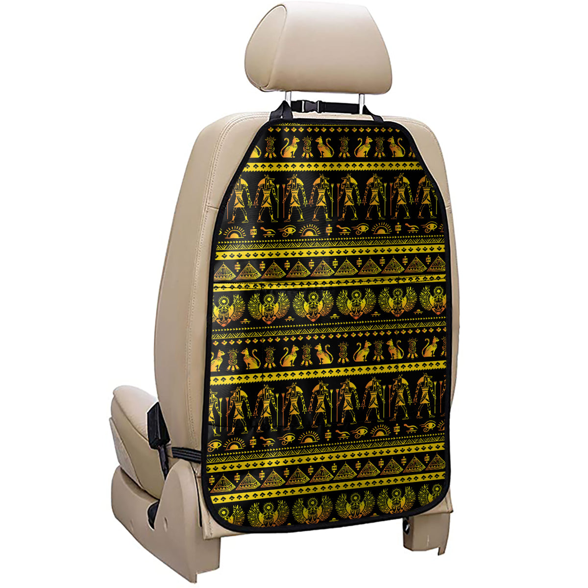 Ancient Egyptian Pattern Print Car Seat Organizers