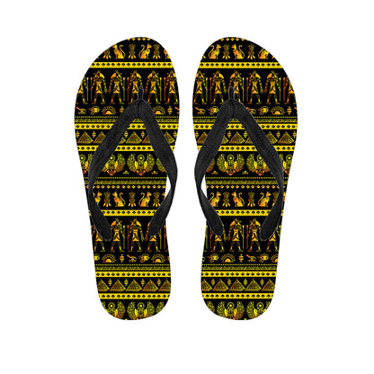 Ancient Egyptian Pattern Print Flip Flops
