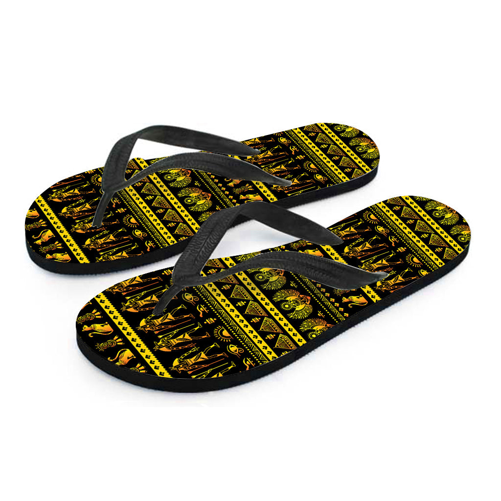 Ancient Egyptian Pattern Print Flip Flops