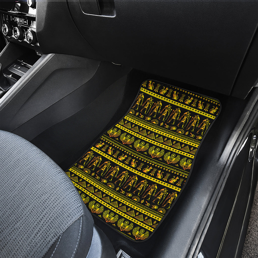 Ancient Egyptian Pattern Print Front and Back Car Floor Mats