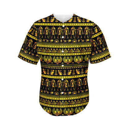 Ancient Egyptian Pattern Print Men's Baseball Jersey