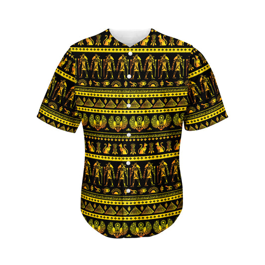 Ancient Egyptian Pattern Print Men's Baseball Jersey