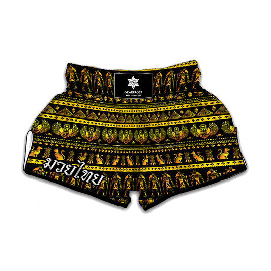 Ancient Egyptian Pattern Print Muay Thai Boxing Shorts
