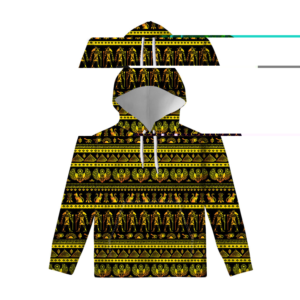Ancient Egyptian Pattern Print Pullover Hoodie