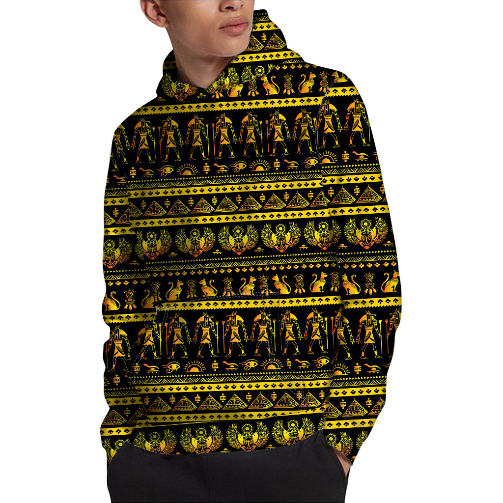 Ancient Egyptian Pattern Print Pullover Hoodie