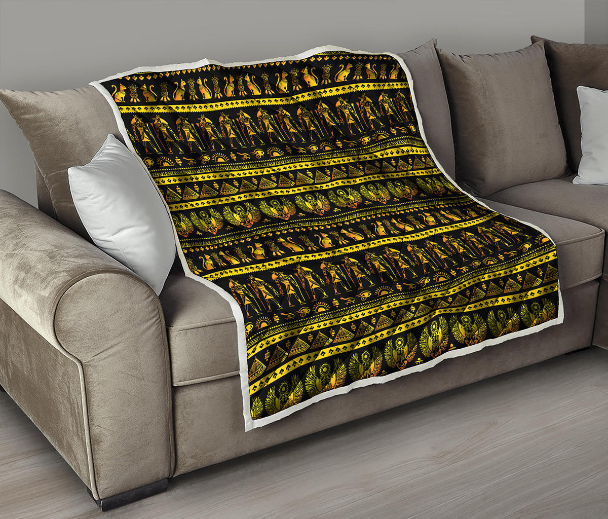 Ancient Egyptian Pattern Print Quilt