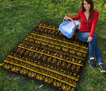 Ancient Egyptian Pattern Print Quilt