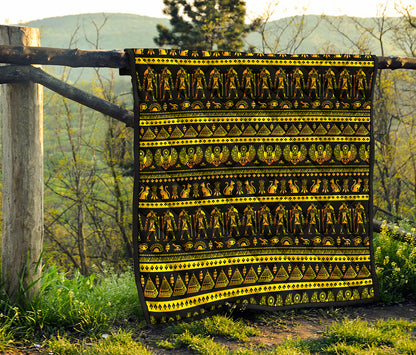 Ancient Egyptian Pattern Print Quilt