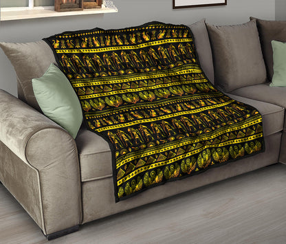 Ancient Egyptian Pattern Print Quilt