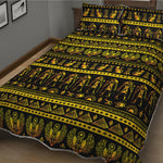 Ancient Egyptian Pattern Print Quilt Bed Set