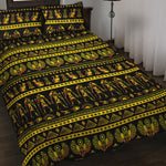 Ancient Egyptian Pattern Print Quilt Bed Set