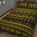 Ancient Egyptian Pattern Print Quilt Bed Set
