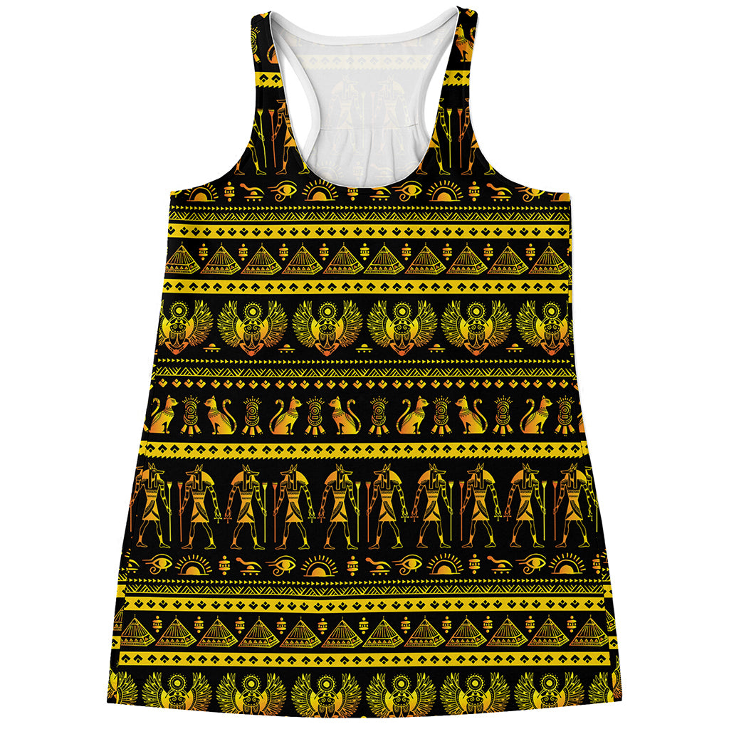 Ancient Egyptian Pattern Print Women's Racerback Tank Top