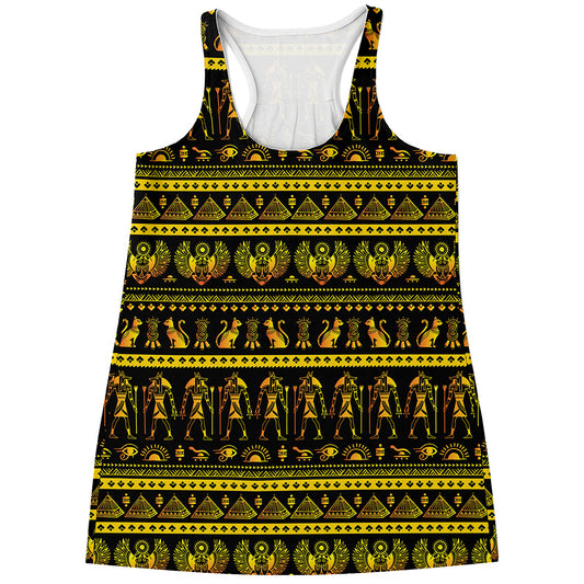 Ancient Egyptian Pattern Print Women's Racerback Tank Top