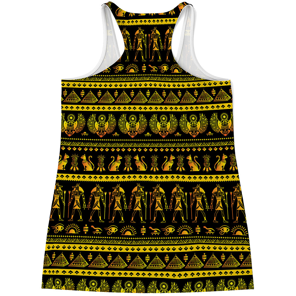 Ancient Egyptian Pattern Print Women's Racerback Tank Top