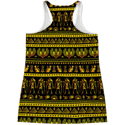 Ancient Egyptian Pattern Print Women's Racerback Tank Top