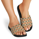 Ancient Geometric Navajo Print Black Slide Sandals