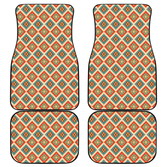 Ancient Geometric Navajo Print Front and Back Car Floor Mats