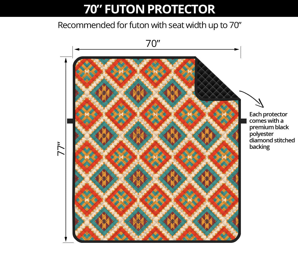 Ancient Geometric Navajo Print Futon Protector