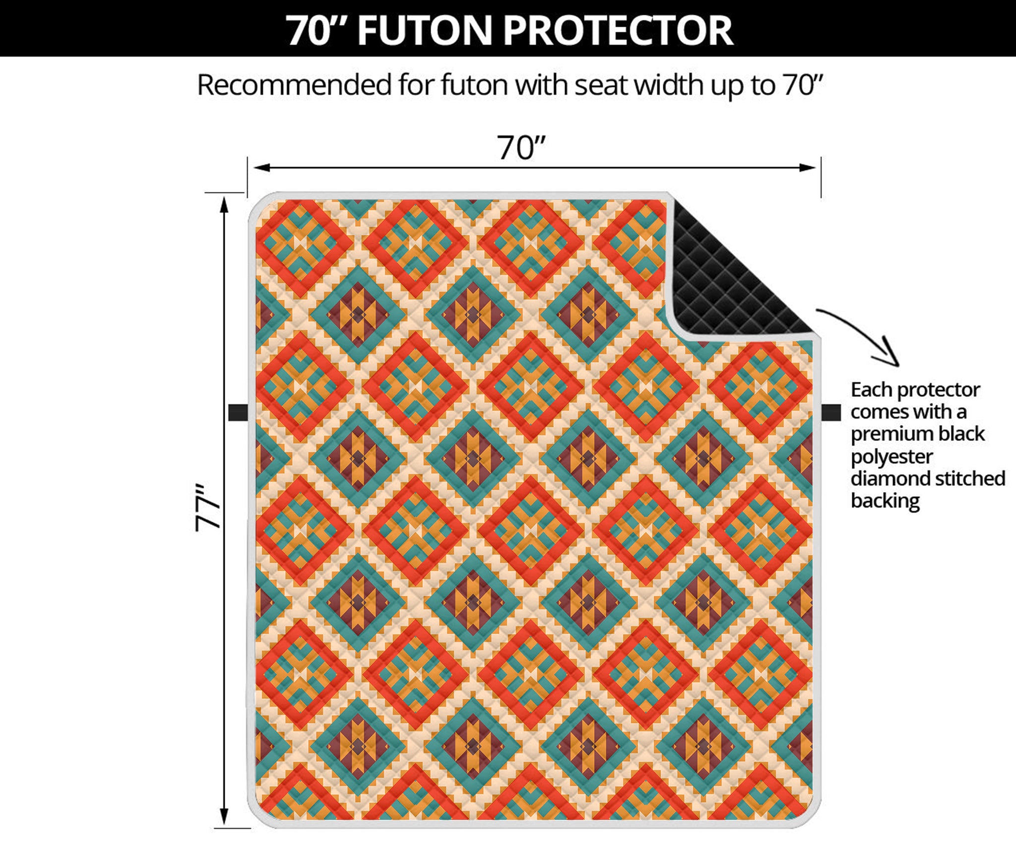 Ancient Geometric Navajo Print Futon Protector