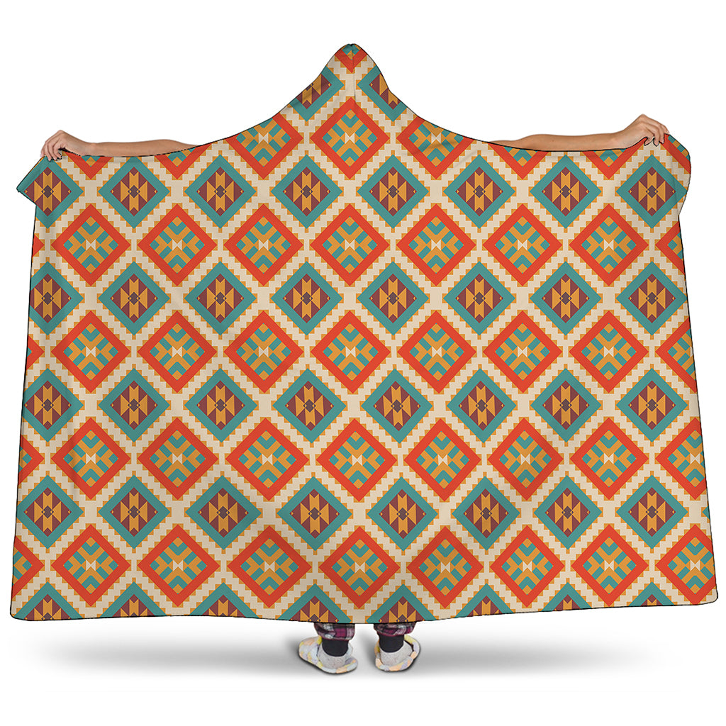 Ancient Geometric Navajo Print Hooded Blanket