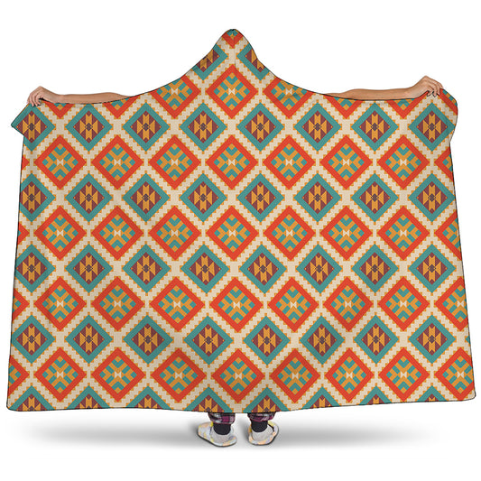 Ancient Geometric Navajo Print Hooded Blanket