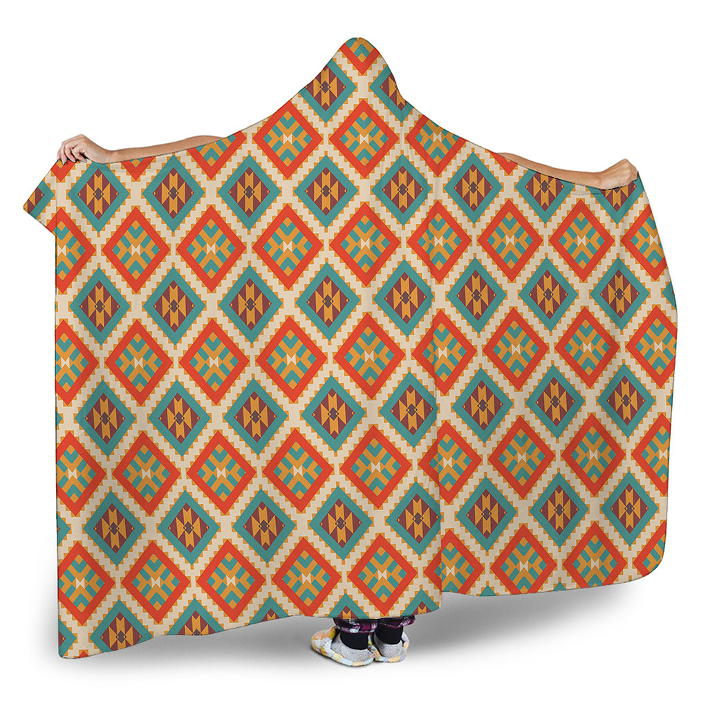 Ancient Geometric Navajo Print Hooded Blanket